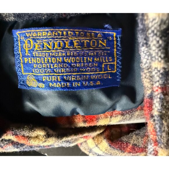 Vintage Pendleton Virgin Wool Board Button Shirt Mens L Plaid Loop USA Made - Picture 4 of 6